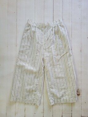 Avec Clyde Made in USA Women's Stripe Hemp Comfy Culotte Wide Leg Pants XL